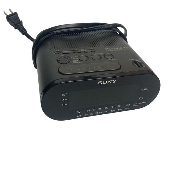 Sony Dream Machine Auto Time Set AM/FM Alarm Clock Radio Black ICF-C218 Tested - Picture 1 of 7